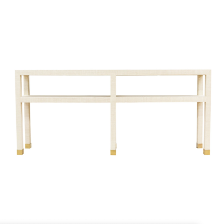 newport grasscloth painted console with gold detail